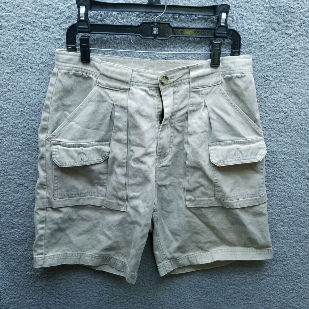 Jeep Men's L Deep Pocket Beige Cargo Shorts 32.5" 8.25" 12"
